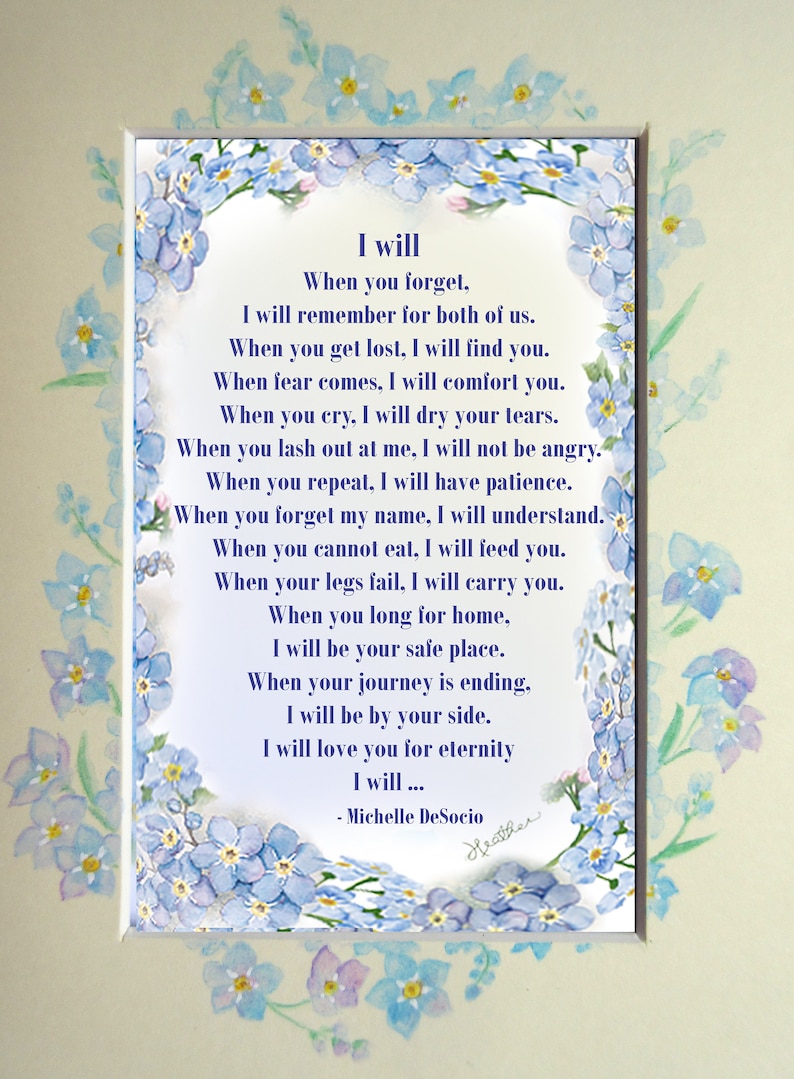 Alzheimer's Poem and Hand Painted Mount. Choice of 5 - Etsy UK