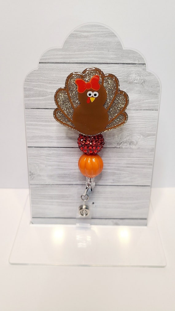 Turkey Badge Reel, Thanksgiving Badge Reel, Cute Badge Reel