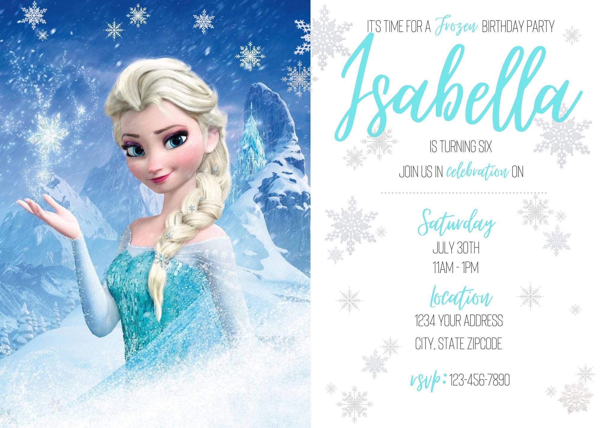 Personalisierte Elsa von Frozen Birthday Party Einladung | Etsy