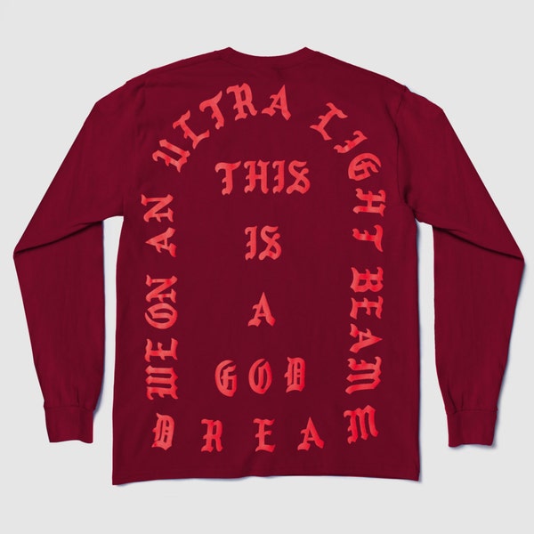 The Life of Pablo Tour RED I Feel Like Pablo Ultra Light Beam Long Sleeve Kanye West Yeezy TLOP  Merch Yeezus Tour Perfect Shirt