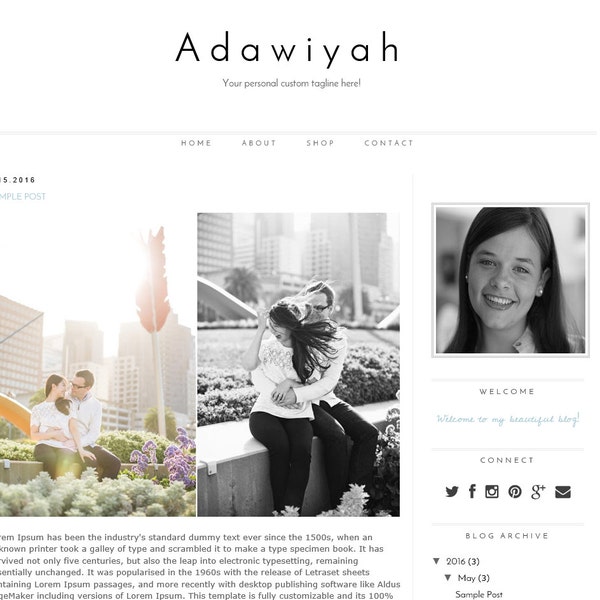 Blogger Template Adawiyah - Fully Responsive and 100% mobile friendly