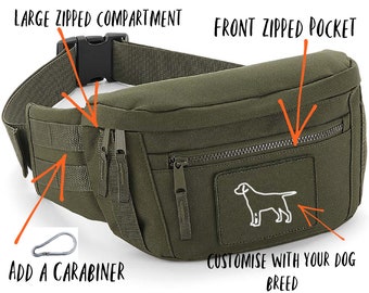 Personalised Dog Breed Walking Bag - Extra Large 3L Waist Bag