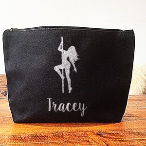 Pole Dancer Makeup bag, Personalised Make Up Bag, Pole Dance Gift