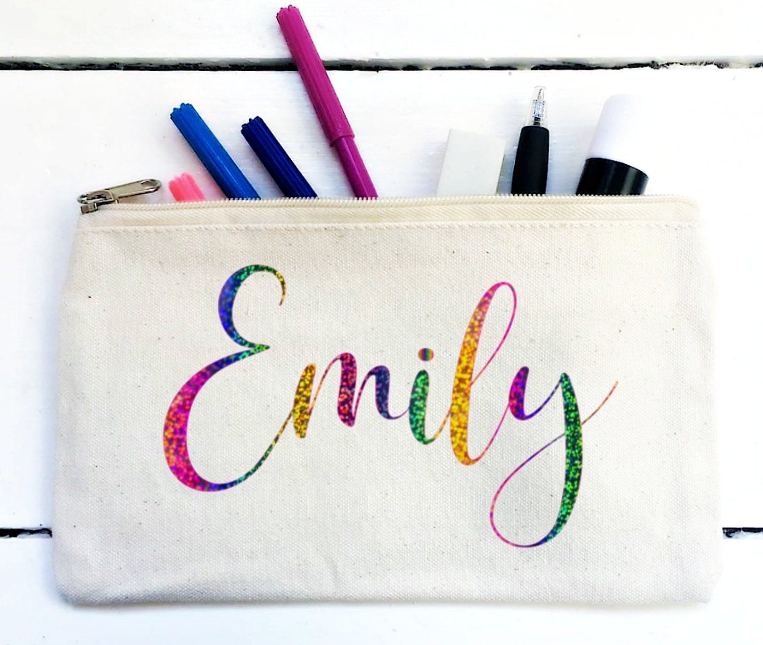 Personalised Pencil Case, Canvas Pencil Pouch ,name Bag, Gift for Child 