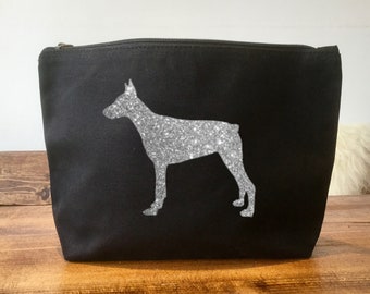 Doberman Makeup Bag, Canvas Make Up Bag