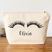 Personalised Organic Make Up Bag, Eyelash Cosmetic Bag 