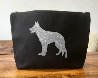 German Shepherd Make Up/Cosmetic Bag, German Shepherd Gift, German Shepherd Lover, Dog Make up Bag