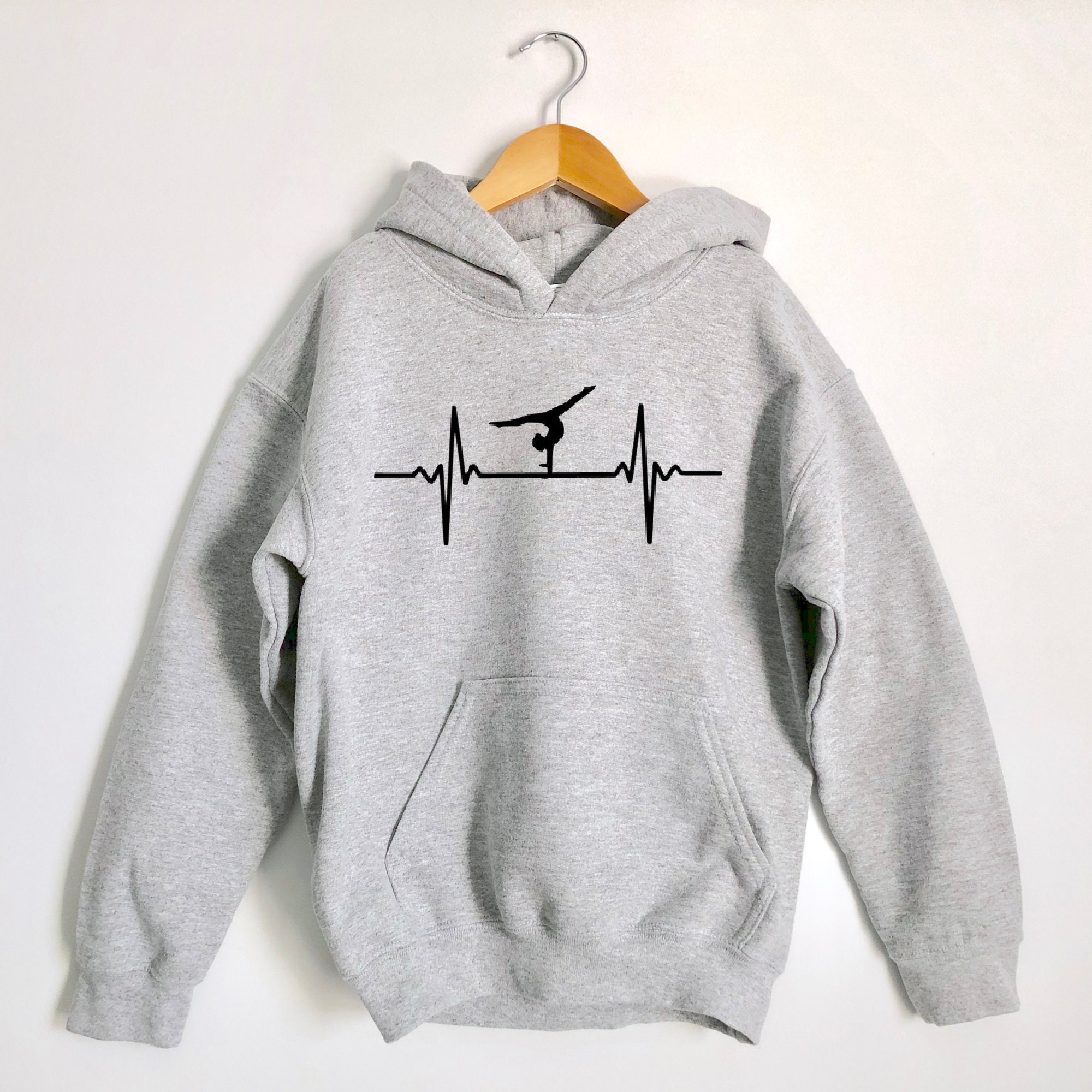 Gymnastics Hoodie, Gymnastic Heartbeat Kids Hoodie, Gym
