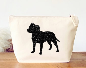 Staffie Makeup Bag,  Staffordshire Bull Terrier Bag