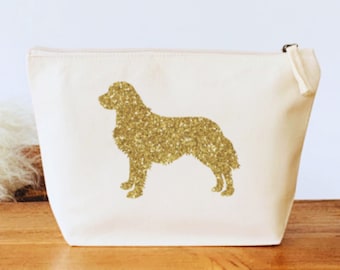 Golden Retriever Make Up/Cosmetic Bag, Golden Retriever Gift, Golden Retriever Lover, Dog Make up Bag Canvas Make Up Bag