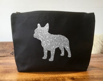 French Bulldog Make Up/Cosmetic Bag, Frenchie Gift, Frenchie Lover, Dog Make up Bag, Canvas Make Up Bag