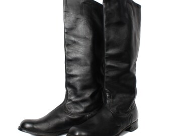 Soviet Leather Chrome boots for Russian Officers USSR military high shoes Riding boots