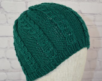 Cabled Knitted Hat - Adult Small