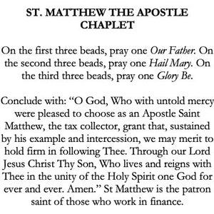 St Matthew the Apostle Catholic Chaplet for Finance image 5