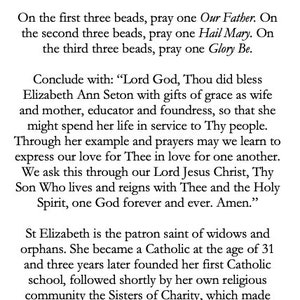 St Elizabeth Ann Seton Catholic Chaplet image 5
