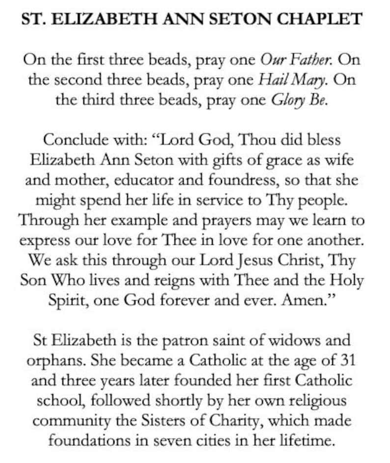 St Elizabeth Ann Seton Catholic Chaplet image 5