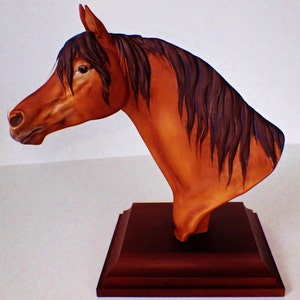 Vintage Kaiser W.Germany Porcelain Horse Head Bust On Stand
