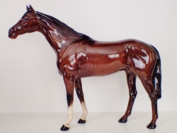BESWICK 馬 置物 置物：【Beswick】競走馬 無名（陶製フィギュリン