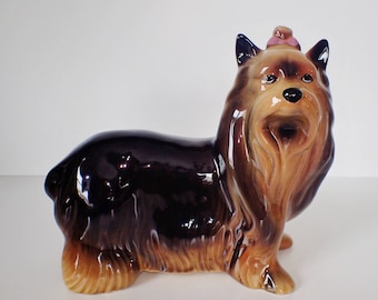 Large Vintage Coopercraft England Yorkshire Terrier Dog Figurine