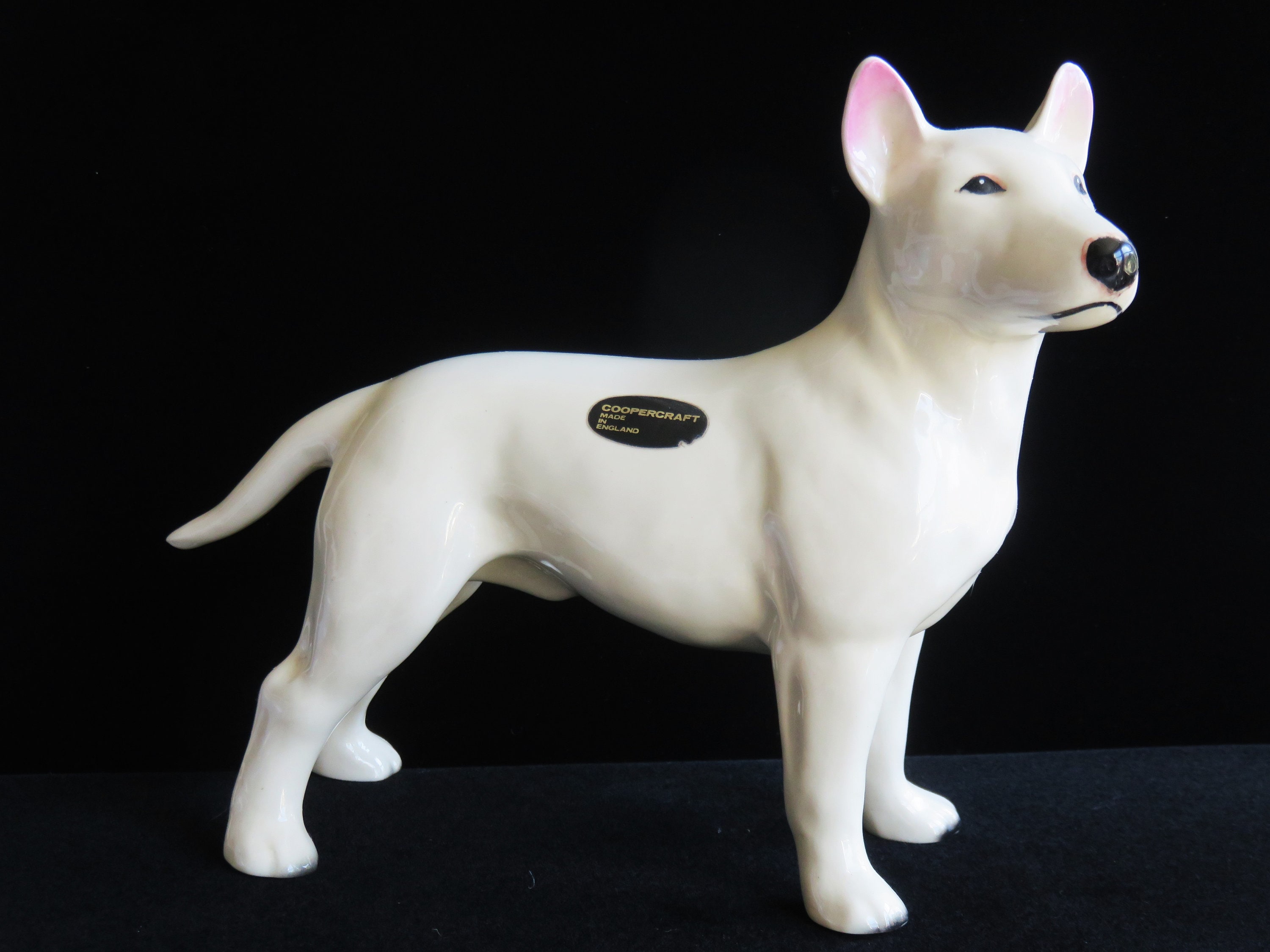 Hard to Find Coopercraft England White Bull Terrier Dog Figurine