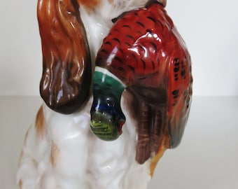 Vintage Royal Doulton Springer Spaniel Dog With Pheasant Figurine HN 1028