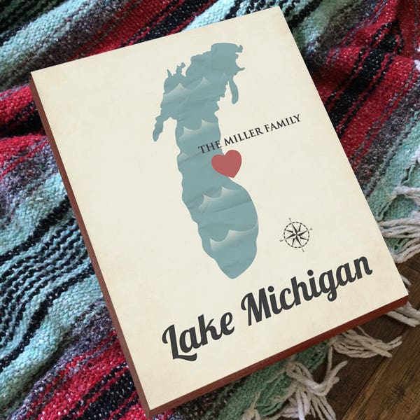 Lake Michigan - Lake Michigan Art - Lake Michigan Kaart - Lake Michigan Sign - South Haven - Lake Michigan Print - Lake Michigan Unsalted