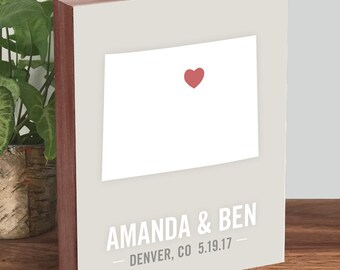 Colorado Wedding Gift - Colorado Wedding Guest Book - Denver Wedding - Colorado Gifts - Colorado Art - Colorado Map