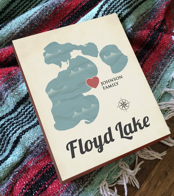 Floyd Lake Map Art Minnesota Lakes Minnesota Lake Map Etsy