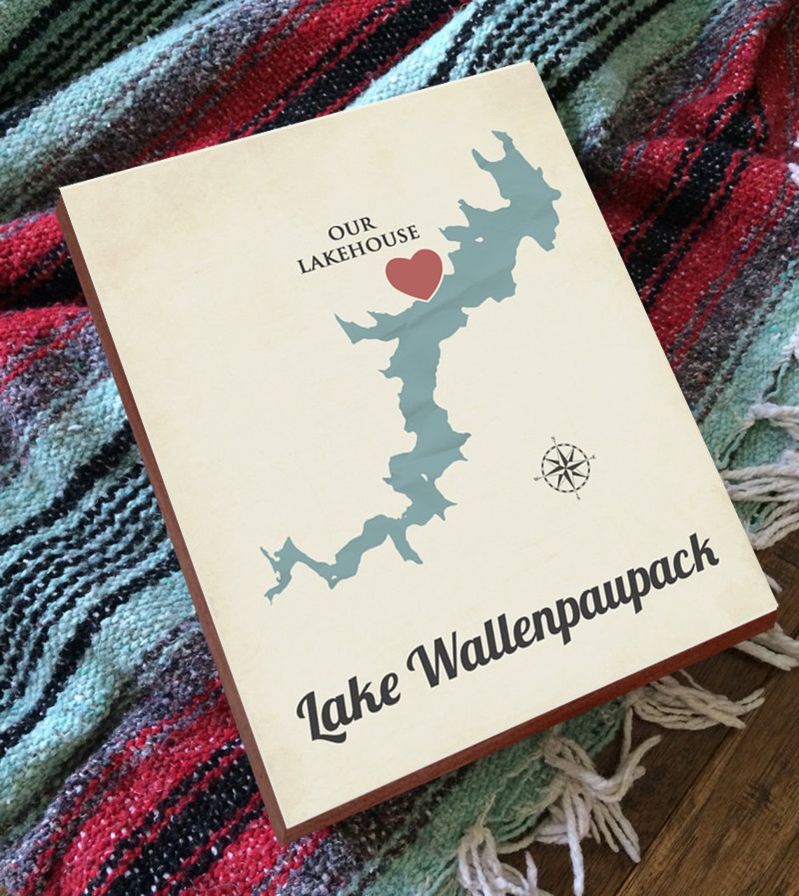 Lake Wallenpaupack Map PA Gift for Lake House Etsy