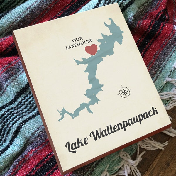 Lake Wallenpaupack Map PA - Gift for Lake House