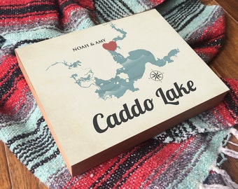 Caddo Lake Map - Lake Signs Personalized