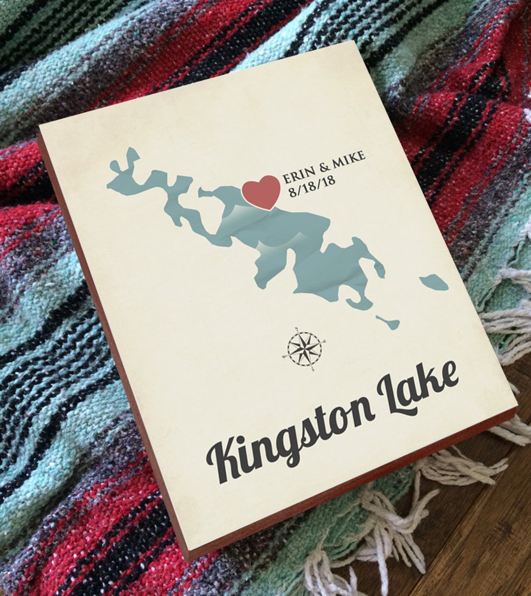 Kingston Lake Michigan Lakes Map Lakes of Michigan Etsy