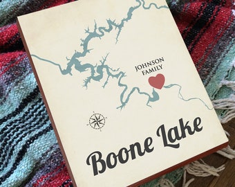 Boone Lake Map Art