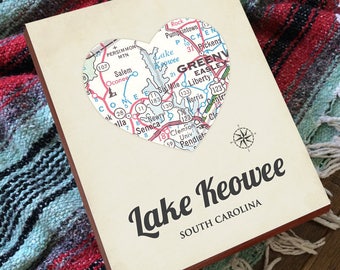 Lake House Decor - Custom Lake Map Sign - Lake Signs Personalized - Lake Decor