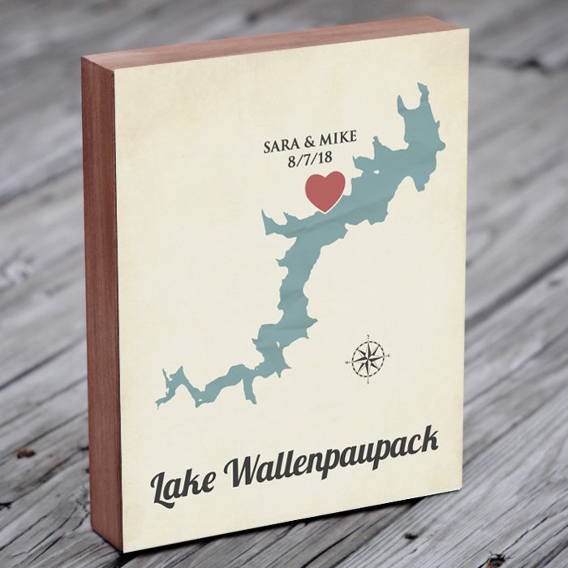 Lake Wallenpaupack Map PA Gift for Lake House Etsy