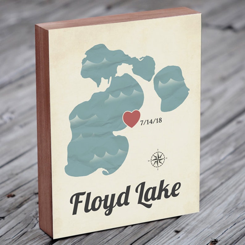 Floyd Lake Map Art Minnesota Lakes Minnesota Lake Map Etsy