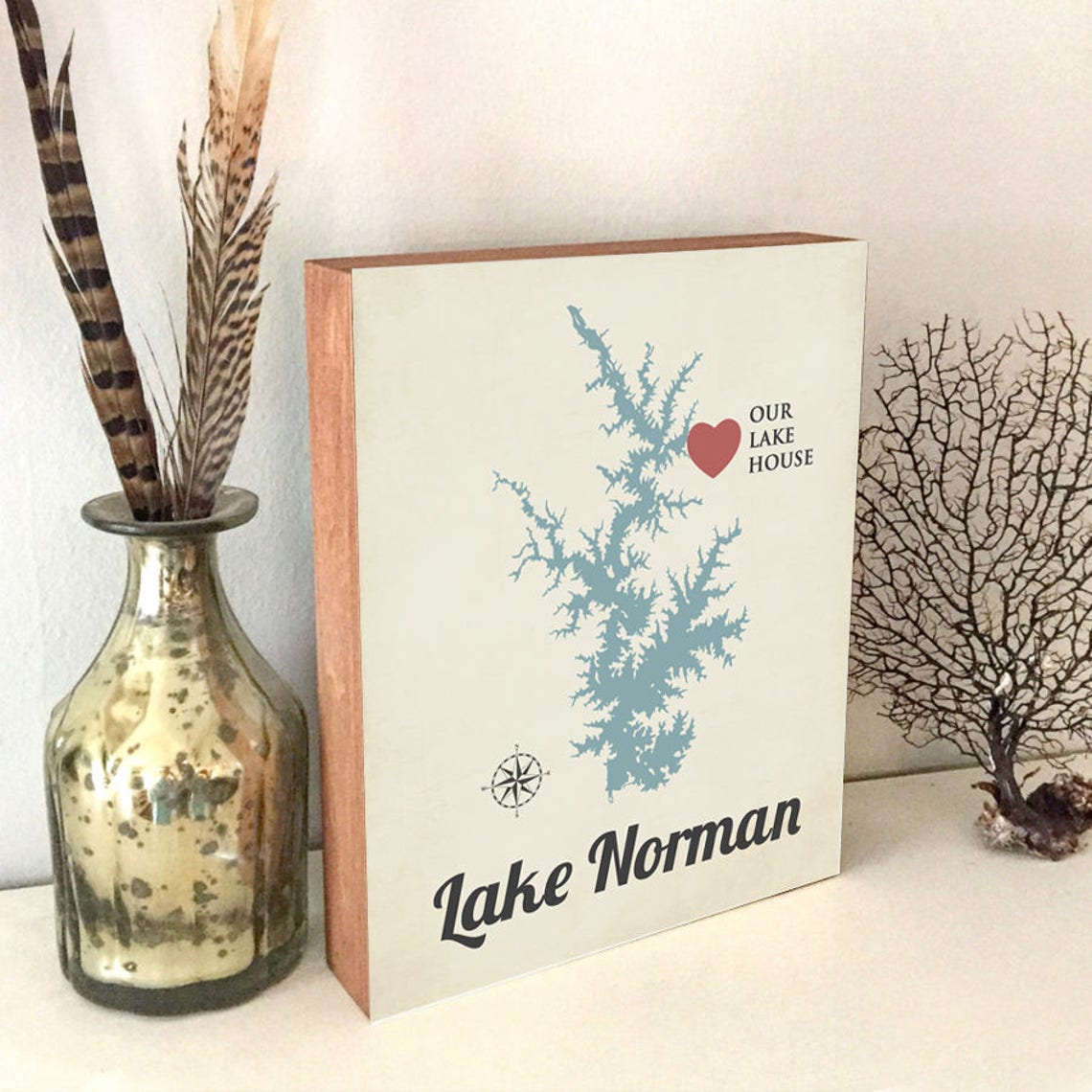 Lake Norman Lake Norman Wall Art Lake Norman Map Etsy