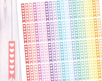 Printable Heart Checklist Stickers, Erin Condren Planner Stickers, Monthly, Colorful, Spring, Functional, ECLP, Pastel, Heart Flag