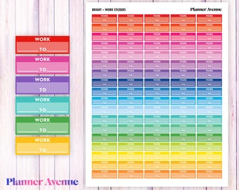 Arbeitsaufkleber, druckbare Planner Aufkleber, Erin Condren Planner Aufkleber, Planer Aufkleber, Wochenaufkleber, Arbeitsplan, bunt, ECLP