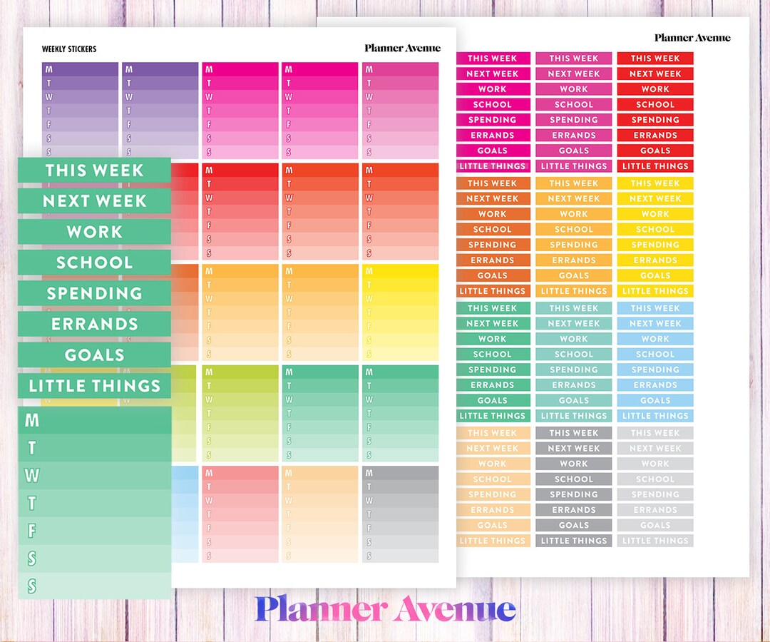 Weekly Planner Stickers, Erin Condren Stickers, Sidebar Stickers ...