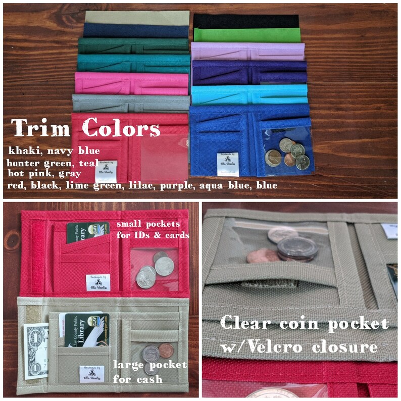 Boys Wallet W/clear Coin Pocket Velcro Closure Etsy