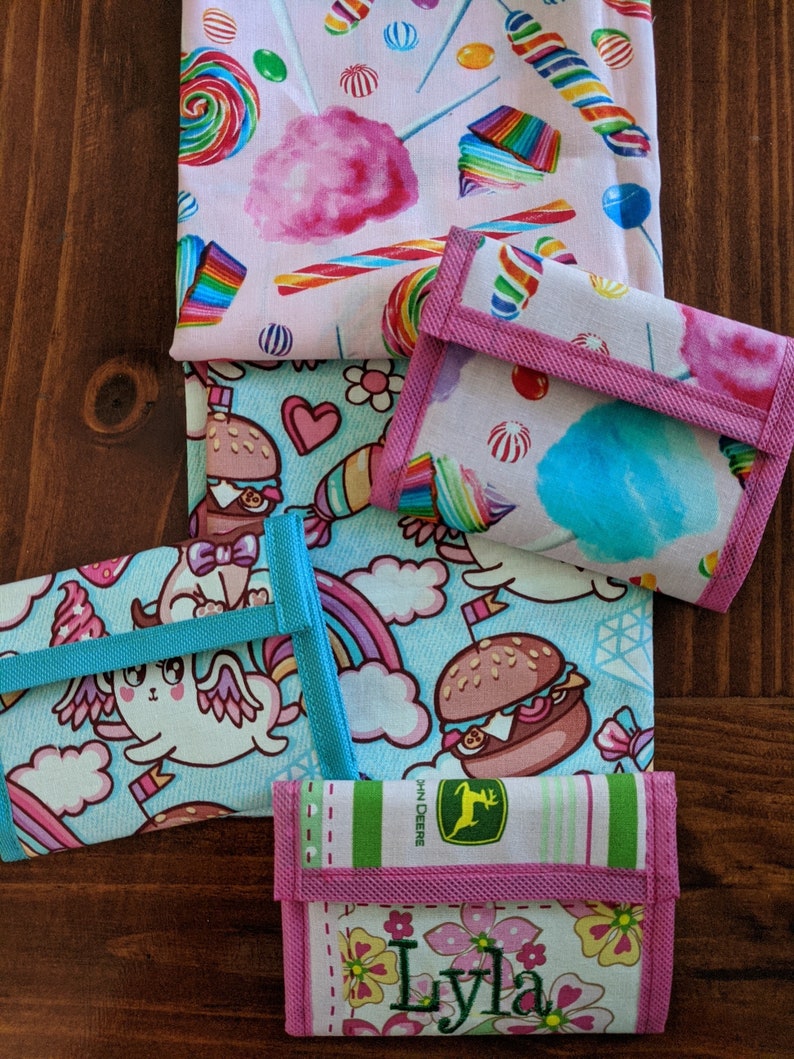 Girls Wallets W/clear Coin Pocketvelcro Closure Etsy