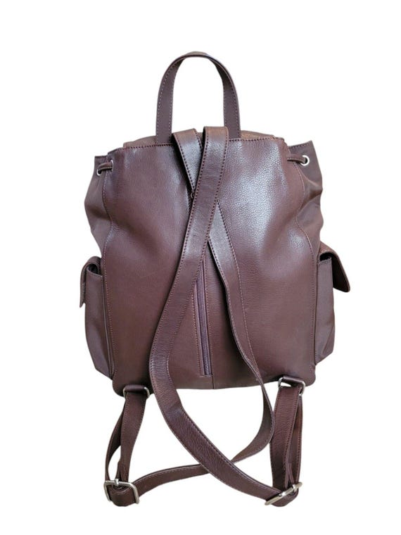 Fossil Soft Leather Backpack Brown Travel Bag Flap Front  display picture 1