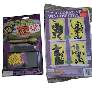 Vintage NWT 2001 Halloween Voice Projector and Window Coverings Take One