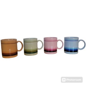 4 Vintage Japan Mugs coffee tea decoration MCM Retro