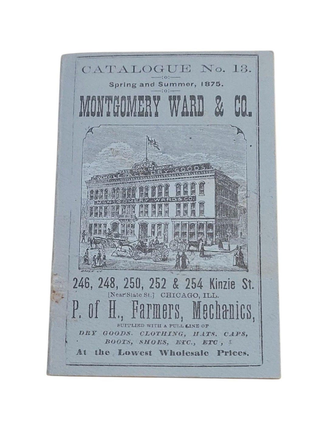 Vtg Montgomery Ward Catalogue No. 13 Spring Summer 1875 Pocket Book