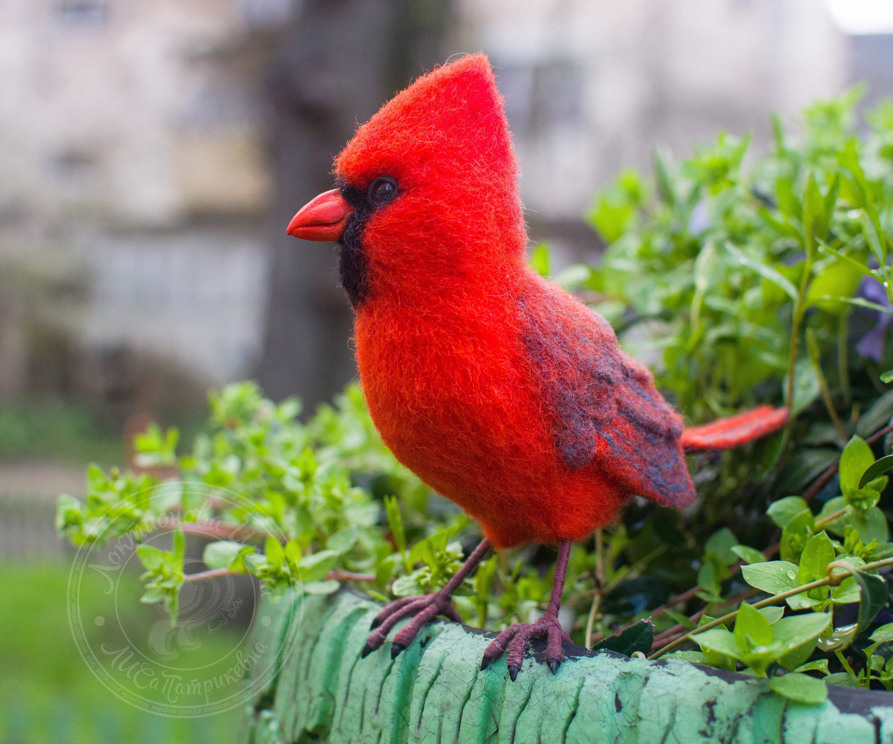 Needle Felted Cardinal Figurine: Red Wool Bird Decor - Etsy