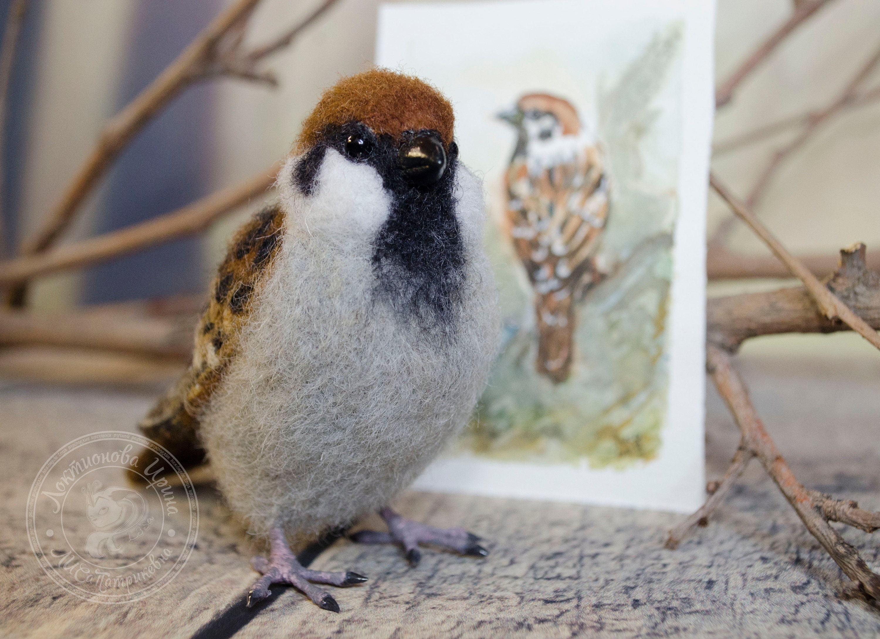 Needle Felted Bird. Needle Felted Animal. Couple of Bird. Brow Etsy UK