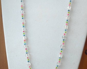 Spring colored glass bead necklace and bracelet