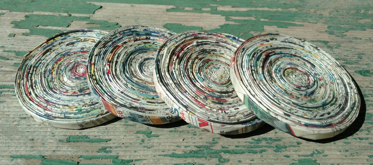 Newspaper Coasters Etsy